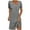 Gray, variant on Womens Short Sleeve Midi Dress Asymmetric Neck Design Stretchy Fabric Relaxed Silhouette for Daily Errands Black S