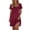 Wine, variant on Admvng Nightgown for Womens Lace Trim Short Sleeve U-Neck Sleep Dress Soft Pleated Nightwear