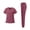 Purple Pink #10, variant on Scrub Set for Women V Neck Short Sleeve Medical Scrub Tops and Taper Cargo Pants Solid Healthcare Easy Care 2 Pieces Outfit, XL