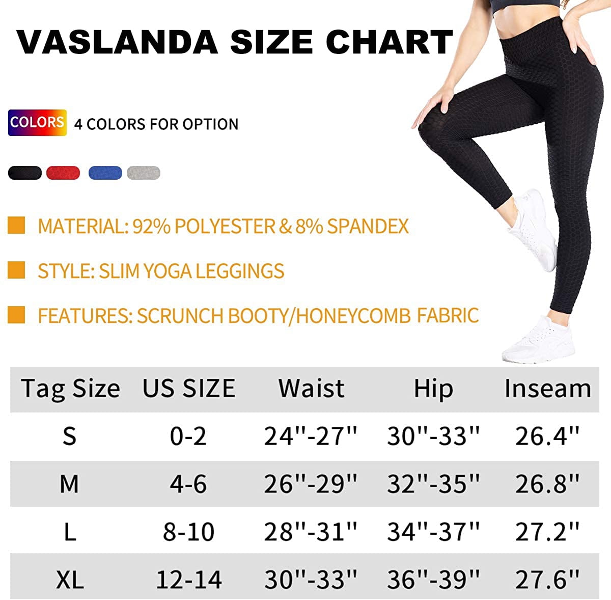 Yaateeh High Waist Yoga Pants Tummy Control Workout Running Leggings Tights  for Women