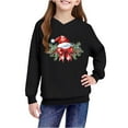 thumbnail image 4 of Lorytime Christmas Hoodies for Boys Girls Santa Hat Bow Sweatshirt Long Sleeve Pullover Drop Shoulder Festive Tops, 4 of 4