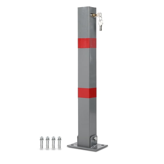 CROSSDESIGN Folding Parking Barrier Lockable Car Bollard Driveway Car Safety Security Post