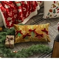 thumbnail image 5 of Fennco Styles Gold Velvet Christmas Throw Pillow 12" X 20" - Refined Holiday Ornaments Embroidered Cushion for Home, Winter Holidays Décor, and Special Occasions, 5 of 8