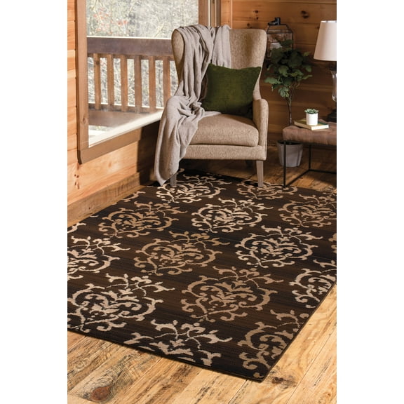 United Weavers Plaza Georgina Accent Rug, Medallion Pattern, Brown, 1'11" X 3'3"