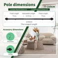thumbnail image 2 of Curtain Rod 1inch Diameter Adjustable Window Curtain Rods with ball finials, 3piece brackets, hardware kits. Black 36-72 inches., 2 of 7