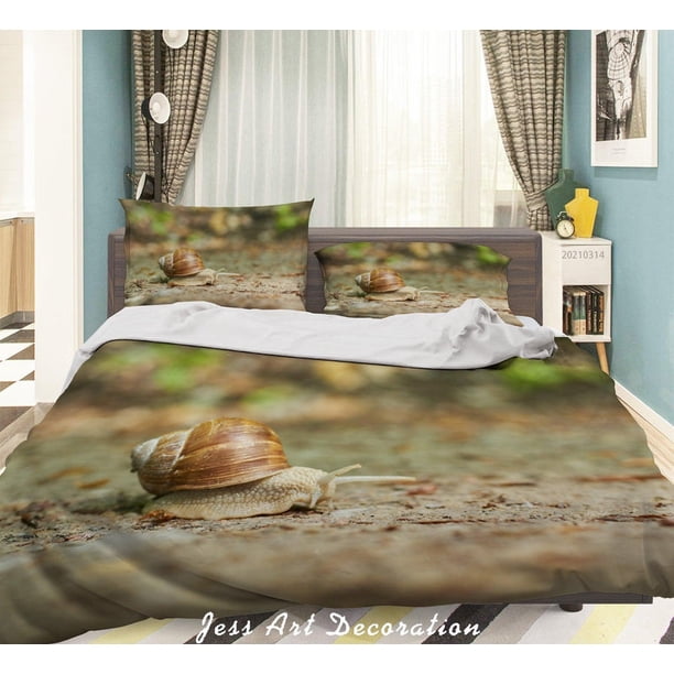 3D Animal Snail Pattern Quilt Cover Set Ropa de Cama Set Funda Nórdica Fundas de almohada 205