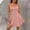 (Fashion 126)Pink, variant on Women's Corset Mini Dress Summer Spaghetti Strap Ruched Front Solid Mini Skater Dress A-Line Flowy Short Dress