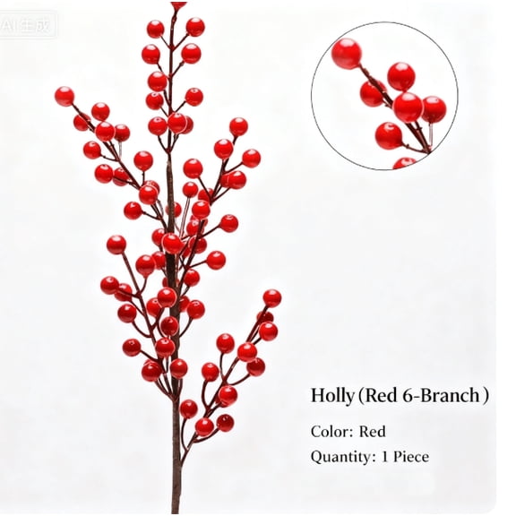 18pcs Christmas Tree Decorations Artificial Berry Stems Red Berry Picks for Xmas Winter Party Holiday Flower Arrangements Home Centerpieces and DIY Ornaments
