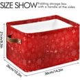 thumbnail image 4 of FREEAMG Christmas Snowflakes Deers Storage Basket with Handles Collapsible Storage Bins Canvas Fabric Storage Organizer for Shelves Closet Bedroom Living Room 2Pack, 4 of 7