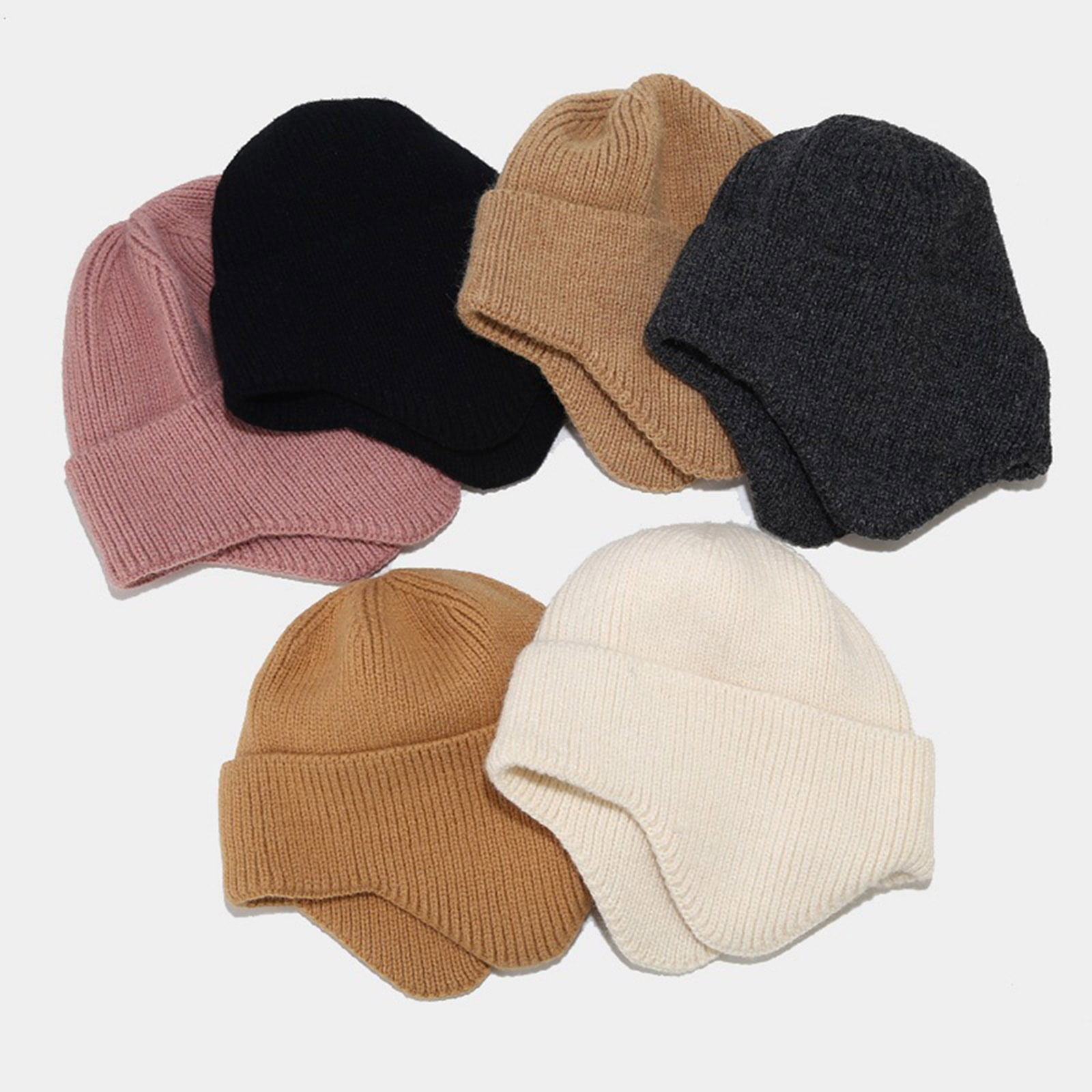 nsendm Mens Women Winter Hat Weather Hood Outdoor Sports Windproof Knit Cap Winter Hats Men Hat One Size -