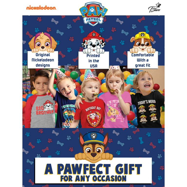 Themed Chase Four-Year-Olds High Shirt Patrol Boys\' - - Paw T-Shirt Quality, Nickelodeon Party - Official Unique Gift Paw Patrol Birthday 4th Cotton Comfortable for Tee
