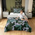 thumbnail image 3 of Manfei Retro Camouflage Twin Comforter Sets, Mid Century Camo Bedding Set, Gray Green, Gray Reversible, 2 Pieces, 1 Comforter and 1 Pillowcase, 3 of 7
