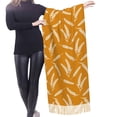 thumbnail image 4 of Shawl Wraps for Women - Autumn Orange Wheat Oversized Fall Winter Fashion Blanket Scarf for Women, 4 of 6