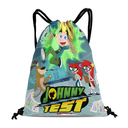 Drawstring Backpack for Johnny Test Sackpack Adults Women Men Party Favor Bags Sports for Gym Travel Swimming Hiking Camping Tote Bag 11.8 × 15.7 in