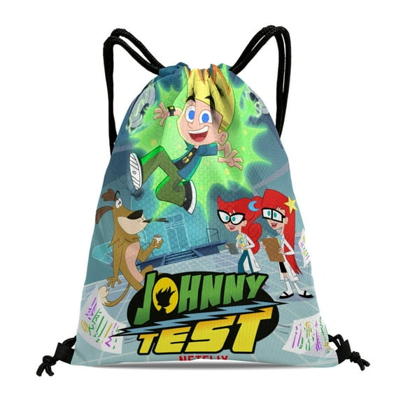 Drawstring Backpack for Johnny Test Sackpack Adults Women Men Party Favor Bags Sports for Gym Travel Swimming Hiking Camping Tote Bag 11.8 × 15.7 in