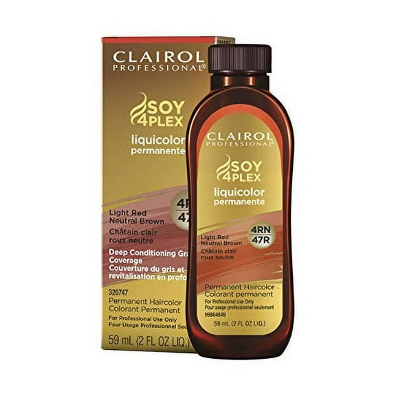 Clairol Professional Permanent Liquicolor for Hair, 4RN Light Red Neutral Brown, 2 oz