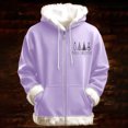 thumbnail image 3 of Gyexs Christmas Hoodies Women Xmas Solid Color Flannel Sweatshirts Unisex Plus Size Holiday Long Sleeve Pullover Tops 2025 X02 Purple & Size M, 3 of 3
