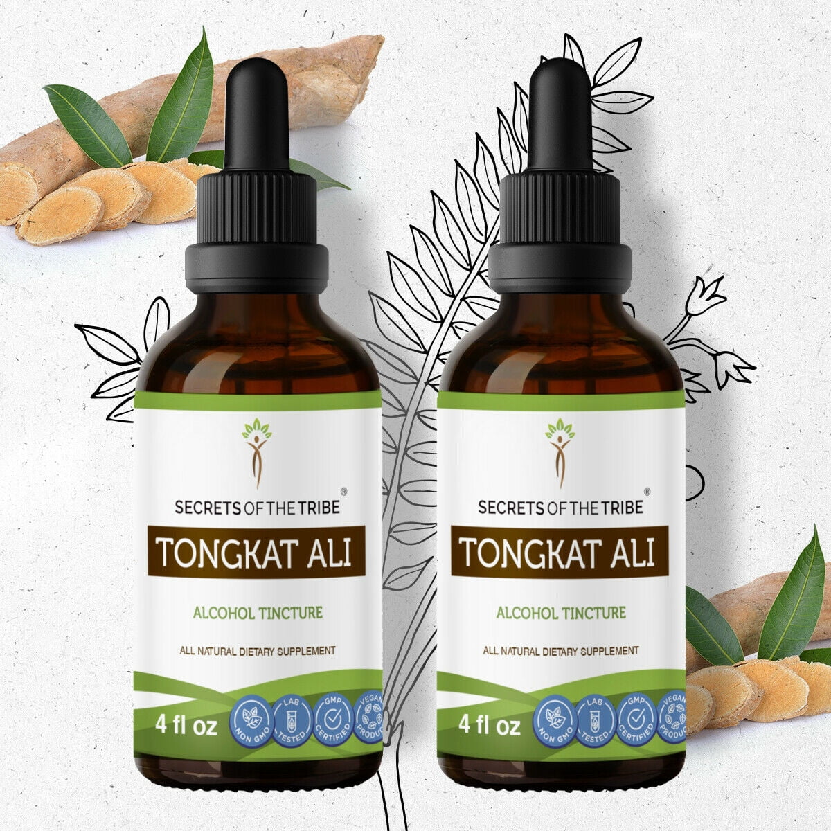Tongkat Ali Tincture Alcohol Extract, Wildcrafted Tongkat Ali