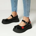 thumbnail image 1 of Zapatos de estudiante de punta redonda con boca baja y suela gruesa de amor lindo punk gótico para mujer Wmkox8yii  shkj614, 1 of 9