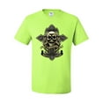 thumbnail image 2 of Wild Bobby, Brotherhood Biker Motorcycles Cross and Skull Pop Culture Men's Graphic T-Shirt, Safety Green, Large, 2 of 3