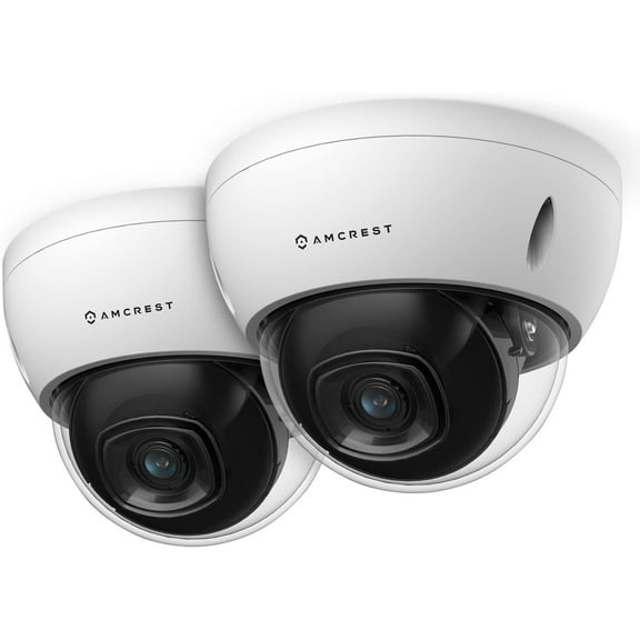 Amcrest 2-Pack 5MP POE Camera, Outdoor Vandal Dome Security POE IP Camera, 5-Megapixel, 98ft NightVision, 2.8mm Lens, IP67, IK10 Resistance, MicroSD 256GB (Sold Separately) (IP5M-D1188EW-28MM)