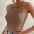 thumbnail image 4 of Timegard Womens Tank Tops Eyelet Halter Neck Sleeveless Keyhole Back Top Solid Color Fashion Blouses, 4 of 5