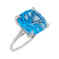 thumbnail image 2 of Women's Welry Natural Blue Topaz Cushion-Cut Ring with Cubic Zirconias in Sterling Silver, 2 of 3