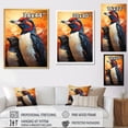 thumbnail image 4 of Designart "Snowy Wonders Of Curious Penguins I" Penguin Floater Framed Canvas Wall Art, 4 of 5