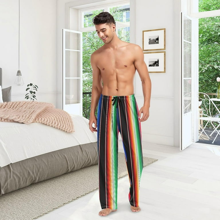 FREEAMG Mexican Serape Blanket Stripes Pajama Pants for Men Men s Separate Bottoms Comfortable Sleep Lounge Pj Pants Walmart