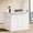 White, variant on Finmind L-Shaped Reception Desk, Modern Front Counter with 2-Tier Storage & Stemware Rack for Lobby, Office, Business Area, Black