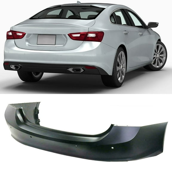 Fit for Chevrolet Malibu 2016-2018 Rear Bumper Cover (with Park Assist Sensor Holes), 16-18 Malibu Rear Bumper