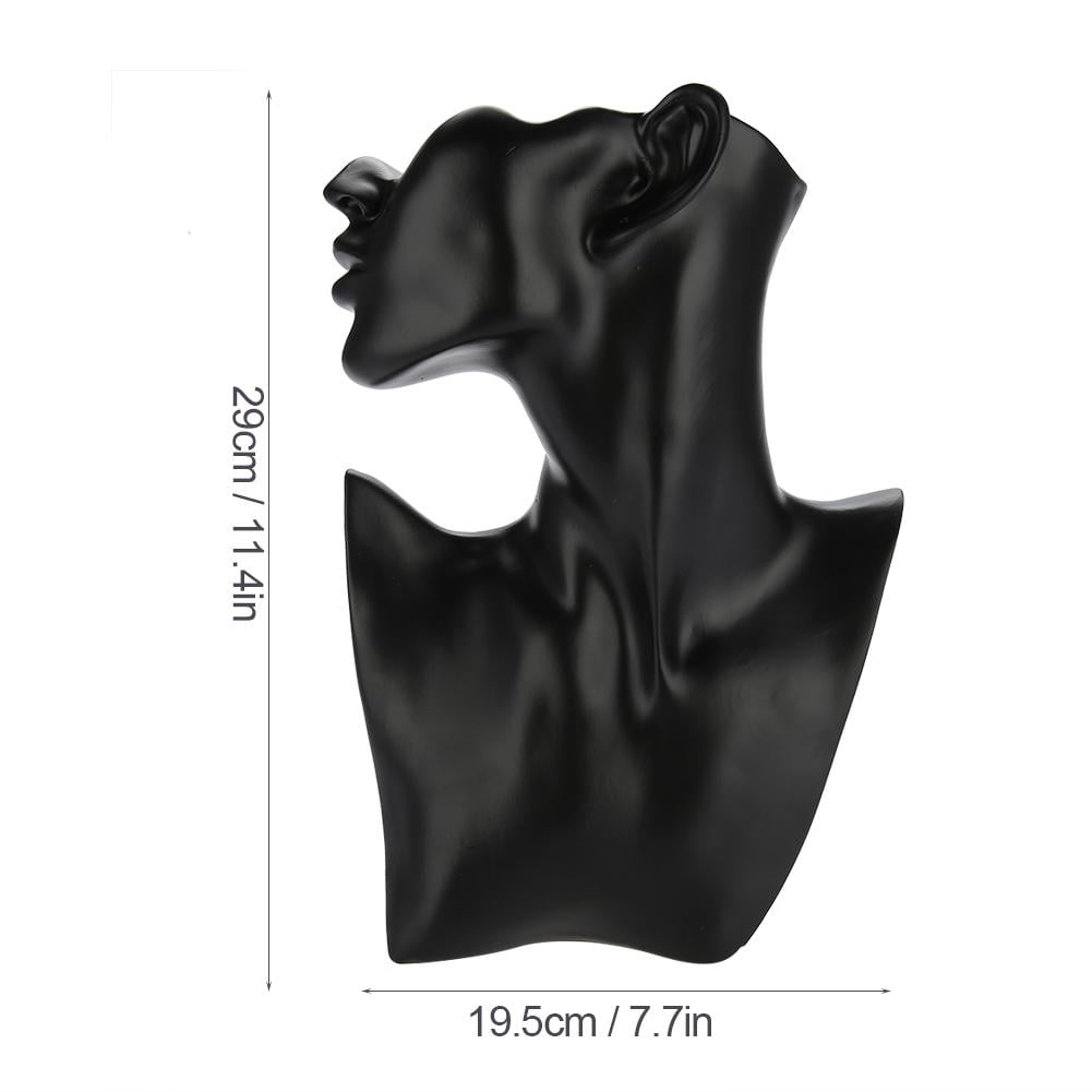 Greensen Necklace Earring Holder Mannequin Head Bust Stand Model Shop Jewelry Display Rack Jewelry Mannequin Stand Jewelry Mannequin Bust Black