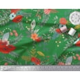 thumbnail image 2 of Soimoi Green Heavy Canvas Fabric Leaves & Poppy Floral Print Fabric by Yard 58 Inch Wide, 2 of 3