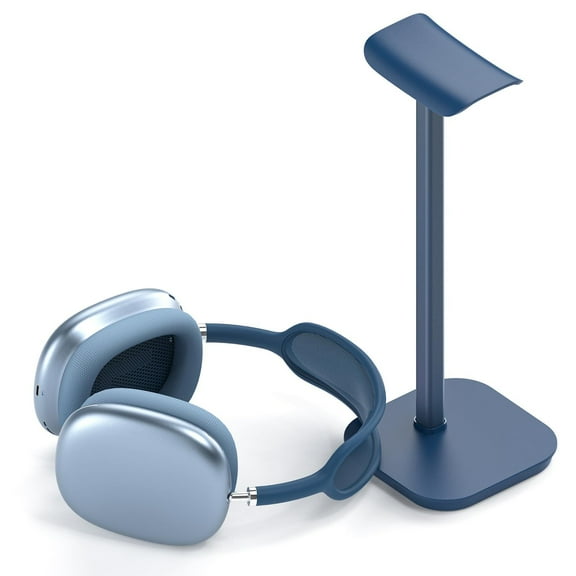 Headphone Stand, Desktop Headset Holder Heavy Base Desk Earphone Stand Aluminum Gaming Headset Hanger Rack (Blue)