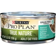 (24 Pack) Purina Pro Plan Natural, Grain Free Pate Wet Cat Food, TRUE NATURE Natural Trout & Salmon Entree, 5.5 oz. Cans