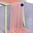 thumbnail image 5 of MDS pack of 5 Wedding 29 x 120 inches Sheer chiffon Table Runner for Rustic Boho Wedding Banquet Decor for 10Ft Table Runners - Peach, 5 of 6