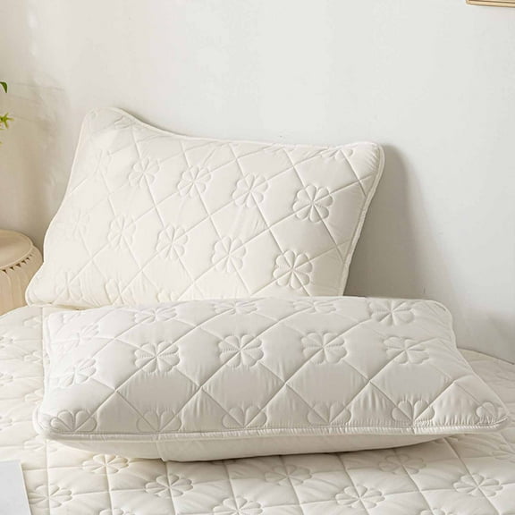 Byujiro Quilted Pillowcases 19x29in 2 Pack Soft Breathable Pillow Covers for Bedroom, Guest Room, Home Use