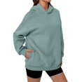 thumbnail image 2 of Womens Oversized Hoodies Comfy Sweatshirts Fall Fashion Outfits Casual Tops Fleece Clothes Light Green XL, 2 of 7