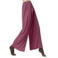 thumbnail image 5 of Fsahion Plus Size Casual Sweatpants for Womens High Waist Casual Solid Color Elastic Loose Pants Straight Wide Leg Trousers Pants Up to 65% off!, 5 of 7