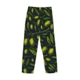thumbnail image 6 of Balery Green Branch Olive print Men's Pajama Pants,Ultra Lightweight Pjs,Lounge Pant-Small, 6 of 9