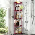 thumbnail image 5 of 5 Tier Standing Shower Caddy for Bathroom Organizer: Rustproof Corner Shower Shelves Storage with Large Capacity - Shower Organizer Rack for Bathroom Essentials, Red, 5 of 7