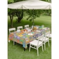 thumbnail image 4 of Outdoor Tablecloths with Umbrella Hole & Zipper, Colorful Ethnic 54x80 Inch Tablecloth Rectangle, Modern Abstract National Geometric Green Waterproof Table Cloth, Patio/Pool/Picnic Table Covers, 4 of 8