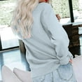 thumbnail image 4 of Pxiakgy Crewneck Sweatshirts Women Long Sleeve Crew Neck Sweatshirt Trendy Casual Pullover Tops Fall Winter Outfits 2025 Women's Solid Color Round Neck Pocket Long Sleeve Top Sweatshirt Light Blue Xl, 4 of 7