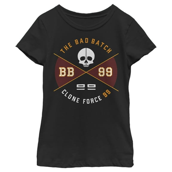 Girl's Star Wars: The Bad Batch Skull Logo Graphic Tee Black Large