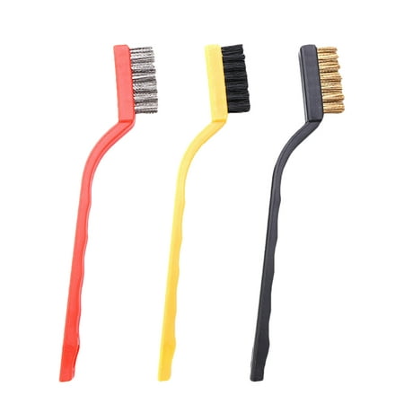 

Brush Wire Scratch Steel Brush Cleaning Welding Small Metal Handle Brass Rust Copper Detail Mini Brushes Detailing