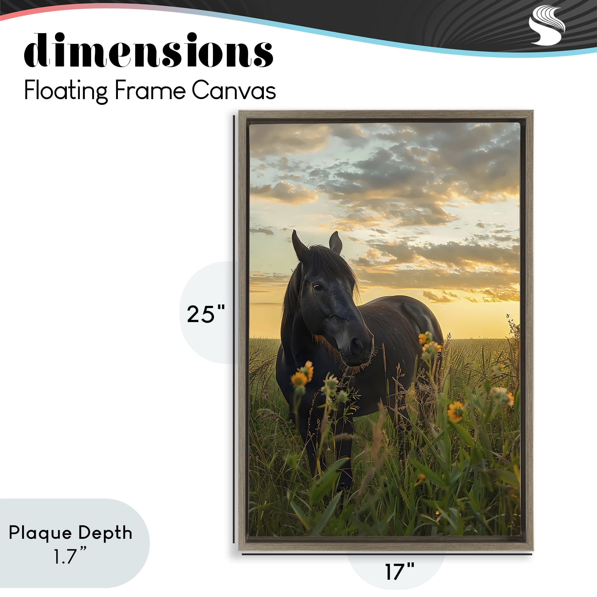 Stupell Industries Standing In Field Of Flowers Brown Framed Floater Canvas Wall Art, design by Creative Studio