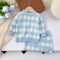 thumbnail image 2 of Odeerbi 3-8 Years Toddler Girls Winter Outfits Plaid Long Sleeve Sweater with Bodycon Skirt Two-piece Set Bow Tie Knitted Short Skirt Set Toddler Girls Clothes, 2 of 7