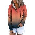 thumbnail image 1 of WZXFASHION Womens Sweatshirt Fashion Print Long Sleeve Hoodie Pullover Button Sweatshirt Clearance Sales pullover zip up hoodie, 1 of 4