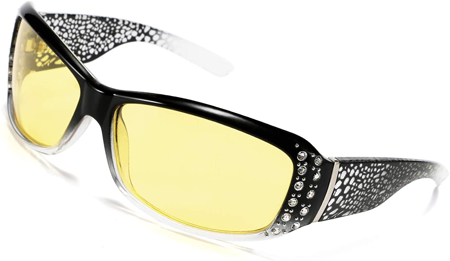 FEISEDY Women Yellow Sunglasses Wrap Around Anti Glare Driving Night ...