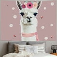 thumbnail image 2 of Orinice Llama Flower Crown Cute Tapestry Wall Hanging Unique Style Home Decor for Living Room Bedroom Apartment Farmhouse Dorm 60x50inch, 2 of 6